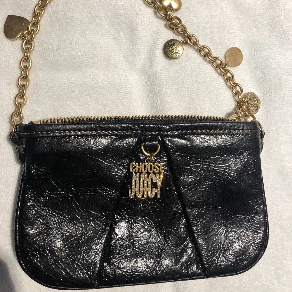 Juicy Couture Black Leather Charm Bag
